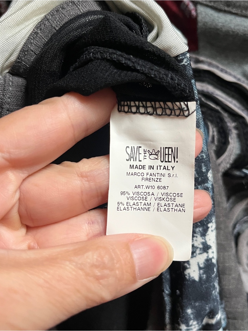 Save The Queen Stretch Viscose Mixed Print Long Sleeve Top Size M - Picture 8 of 9